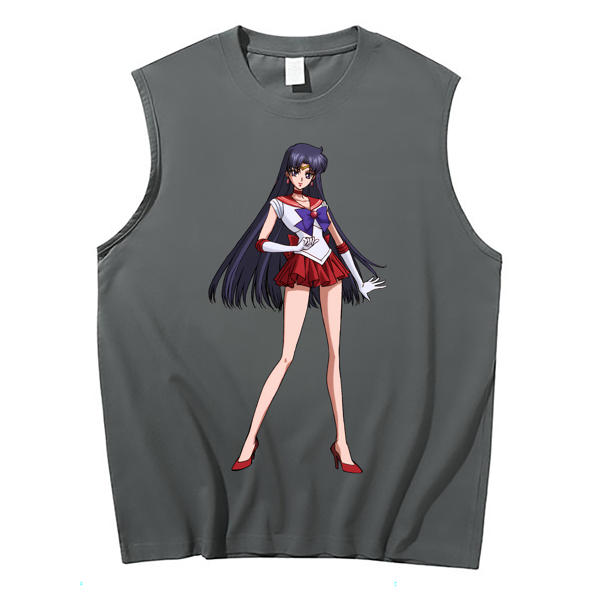 （画像用） 美少女戦士セーラームーン 火野レイ ひの レイ Sailor Moon Hino Rei （セーラーマーズ,Sailor Mars） コットン100％タンクトップ（フロントプリント）